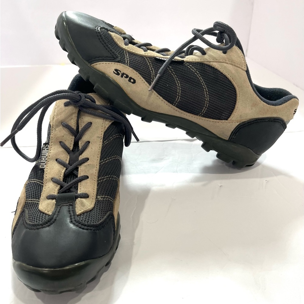 Shimano SPD SH-MO2O Mountain Bike Shoes, Unisex Men 8.5 Women 10 Black/Tan